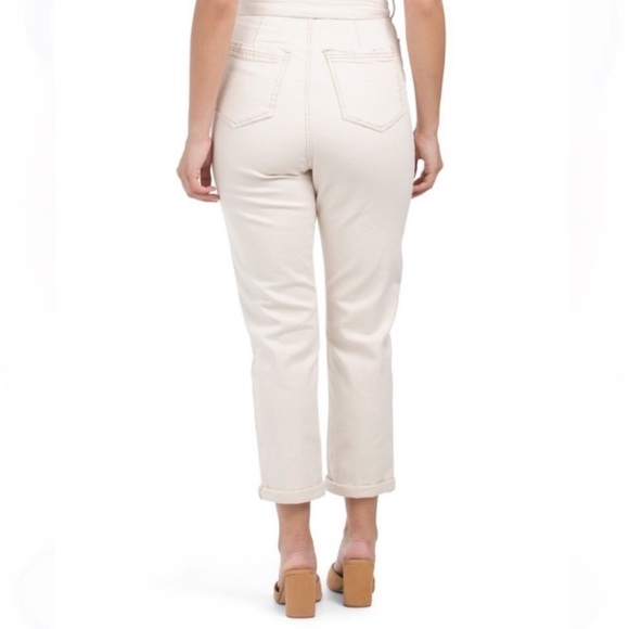 AVEC LES FILLES Tie-Waist Stretch Denim short sleeve Jumpsuit Anthropologie  🔥 - Picture 3 of 7